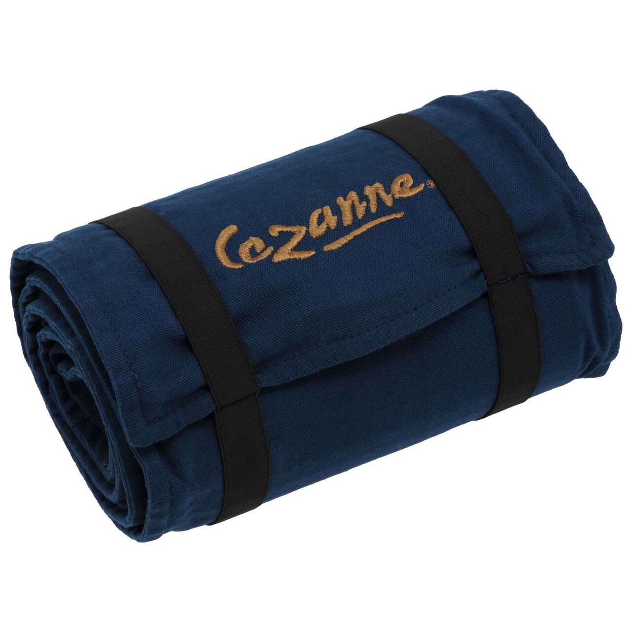 Cezanne Artist Pencil Case - Durable Blue Cotton Canvas Roll-Up Travel Art Case w/ Zipper Art Pouch for Artists, Professionals - Lightweight, Portable Organization- Empty Artist Pencil Roll